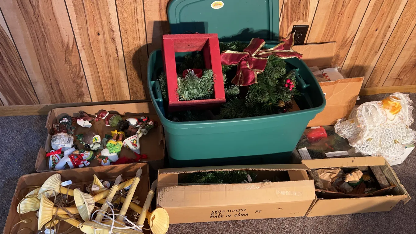 Christmas Decor Including Candles, Figurines, Wreaths & More