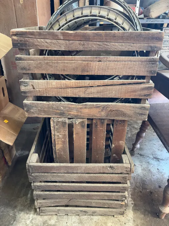 Potato crates and contents