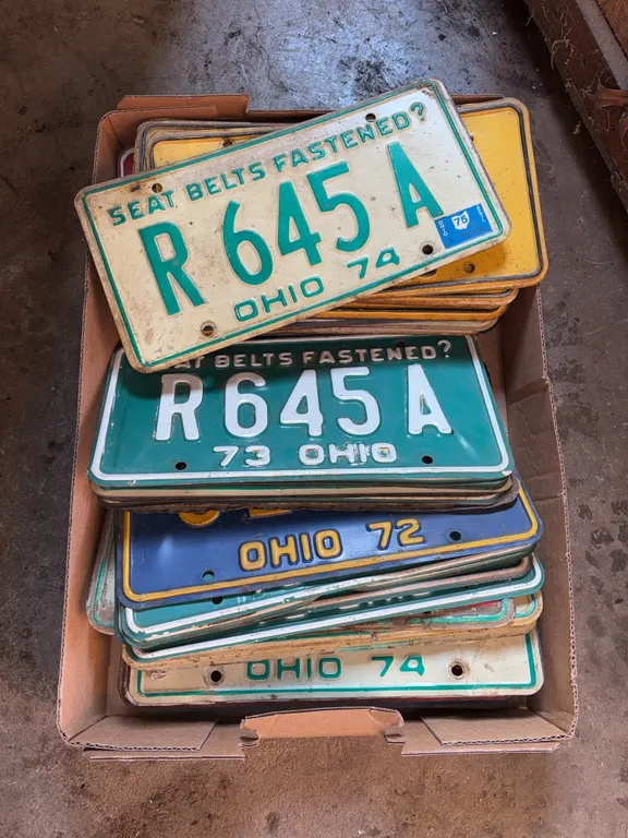 Vintage licenses plates