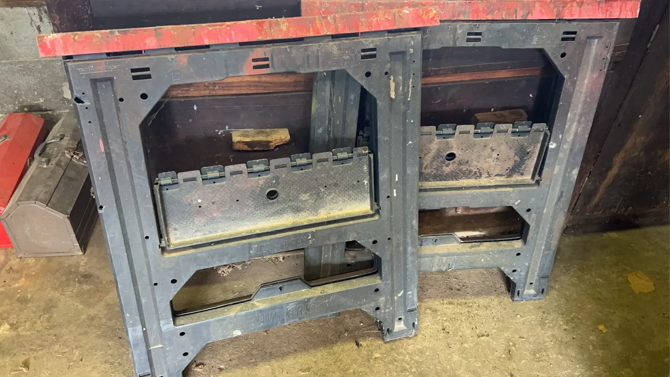 (2) Plastic Folding Sawhorses