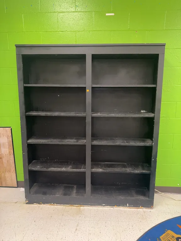 Black Wooden 5-Tier Bookshelf