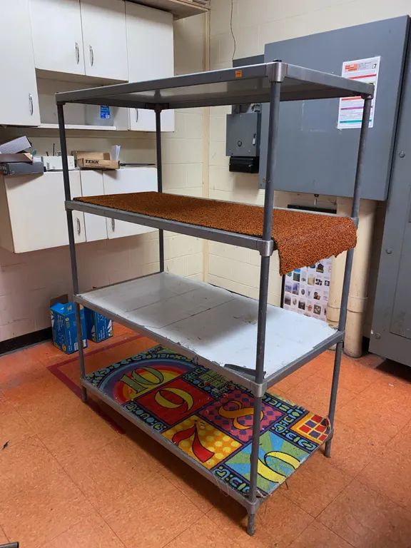 Stainless metal shelf