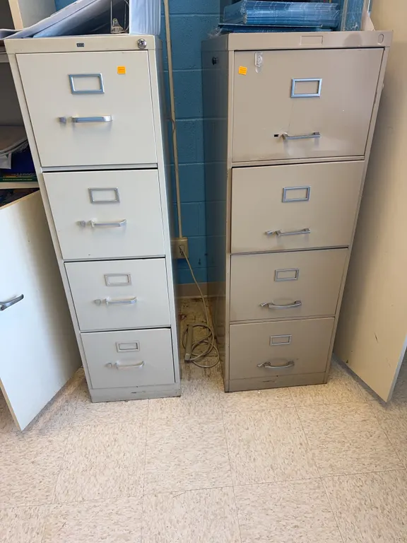 (2) 4-Drawer Metal Filing Cabinets