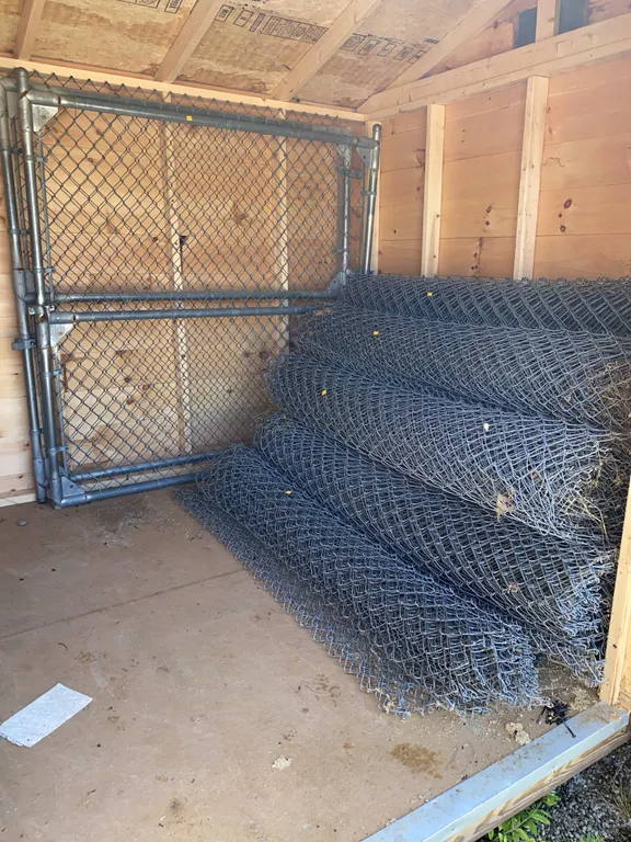 Chain-link fencing with gate