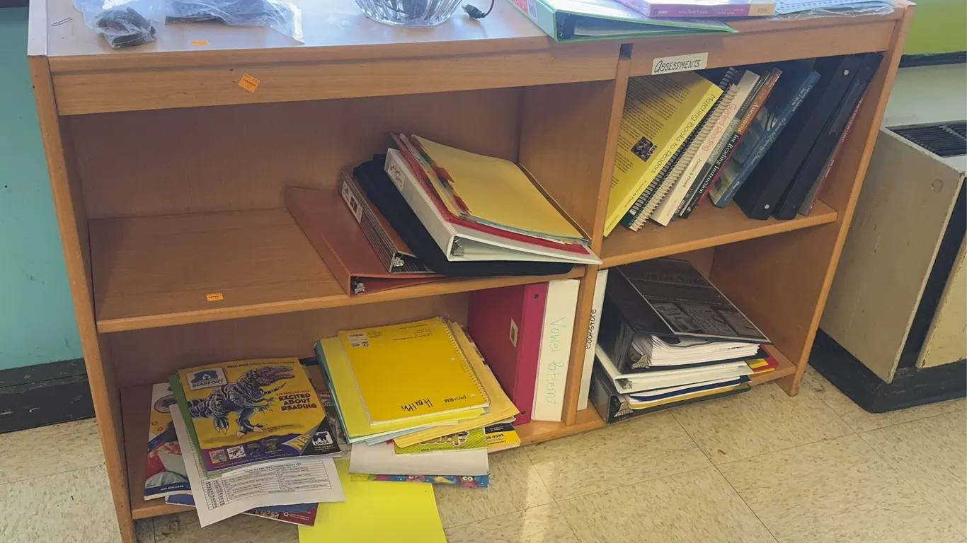 Bookshelf, Books, Binders and Folders