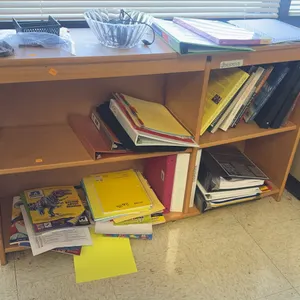 Bookshelf, Books, Binders and Folders