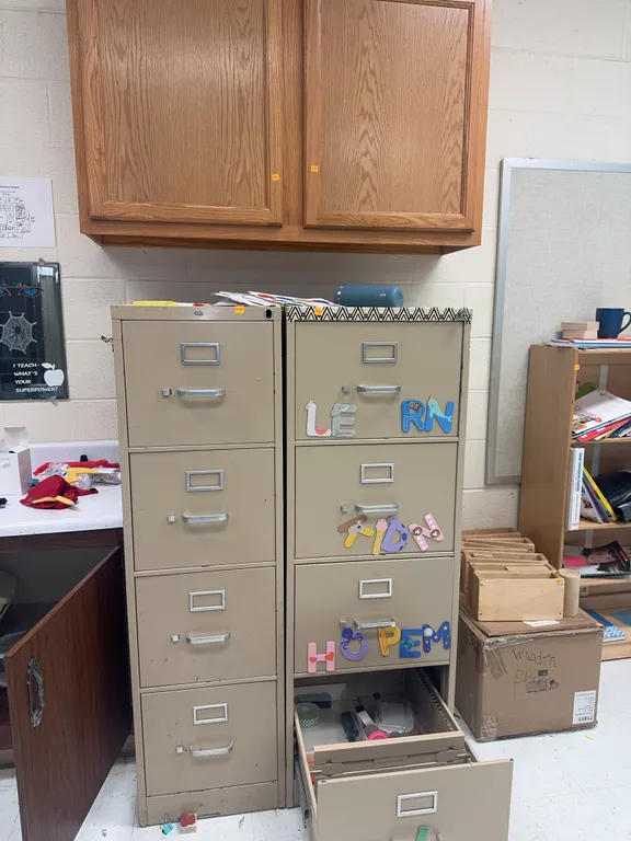 (2) 4-Drawer Metal Filing Cabinets and Contents of Cabinets