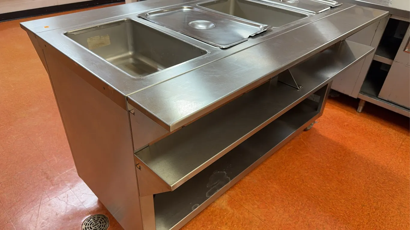 Stainless steel food warming table