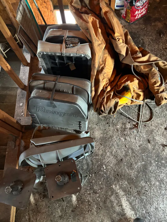 Boat seats and tarp