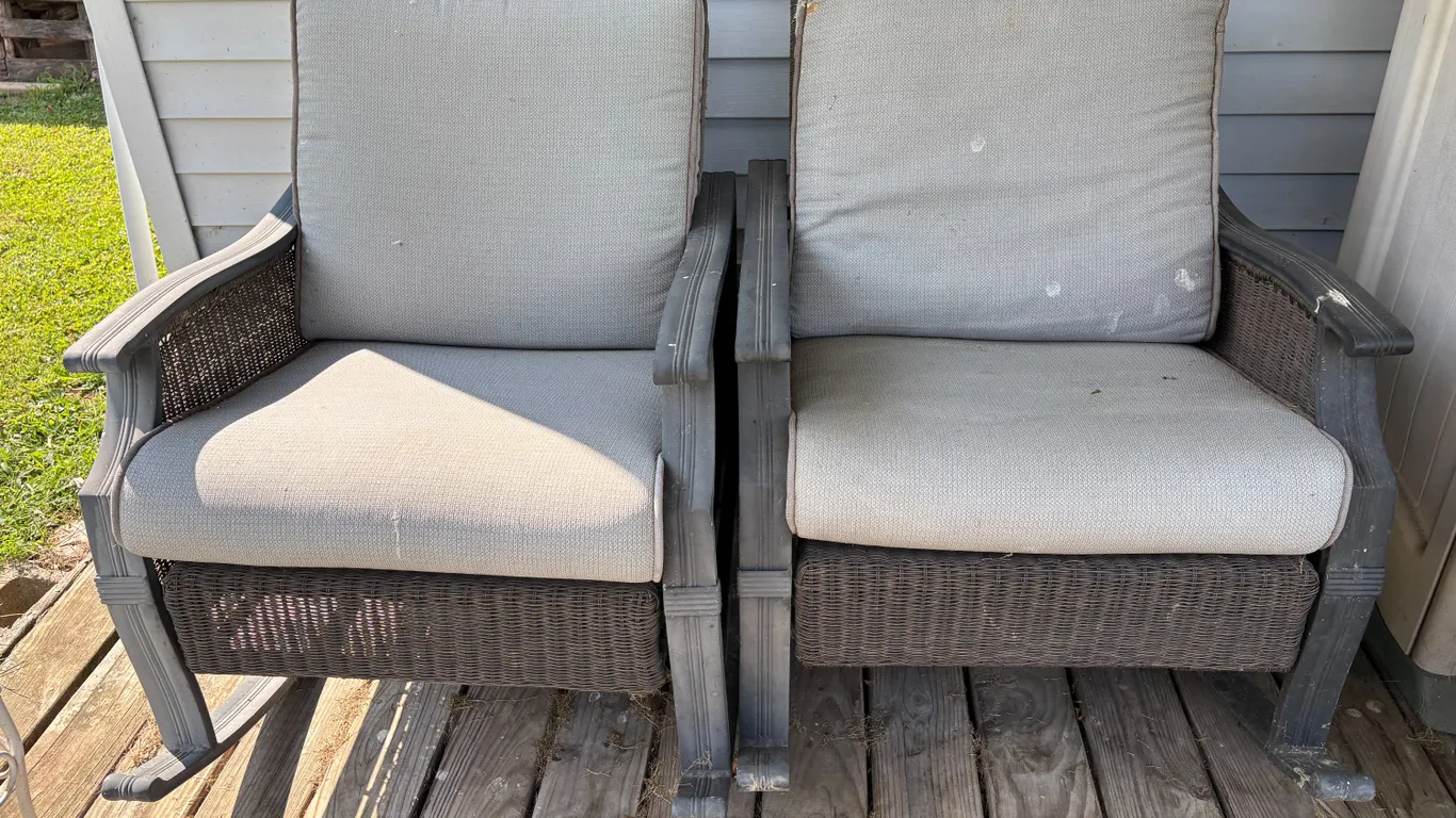 (2)- rocking deck chairs
