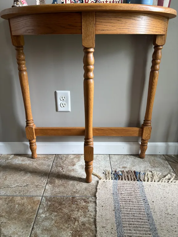 Half Moon Table (12"W x 29.5"L x 30"H) Contents Do Not Sell