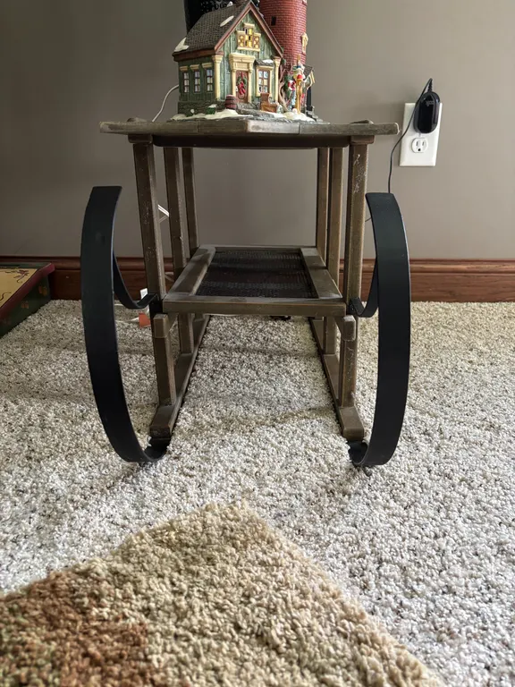 Small Wooden/Metal Decor Sleigh ( Contents Do Not Sell)