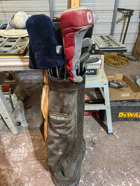 Golf clubs and bag