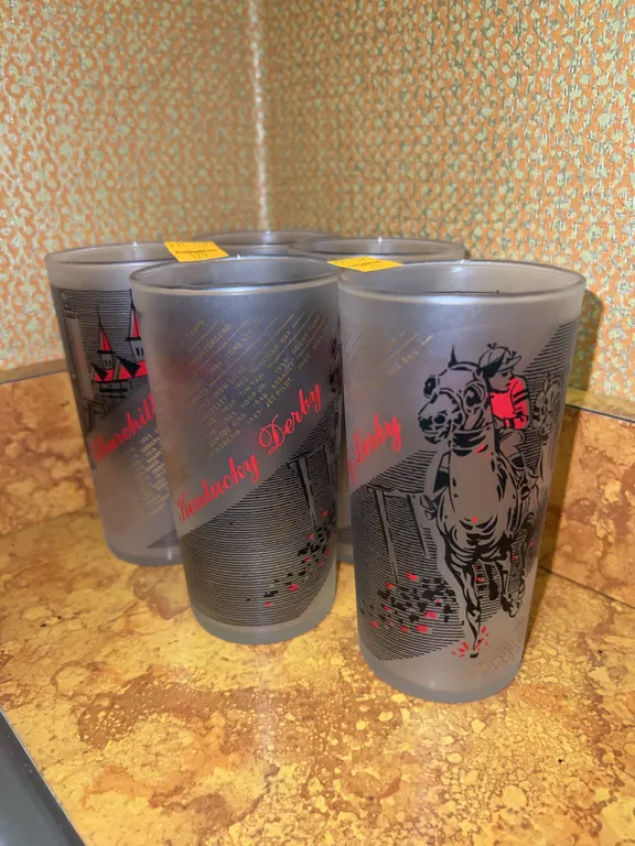 Set of (5) Kentucky Derby Highball Glasses