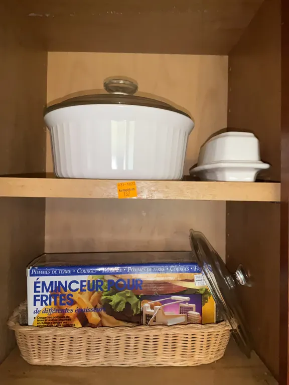 Corning ware Casserole Dish, Butter Dish, French Fry Maker
