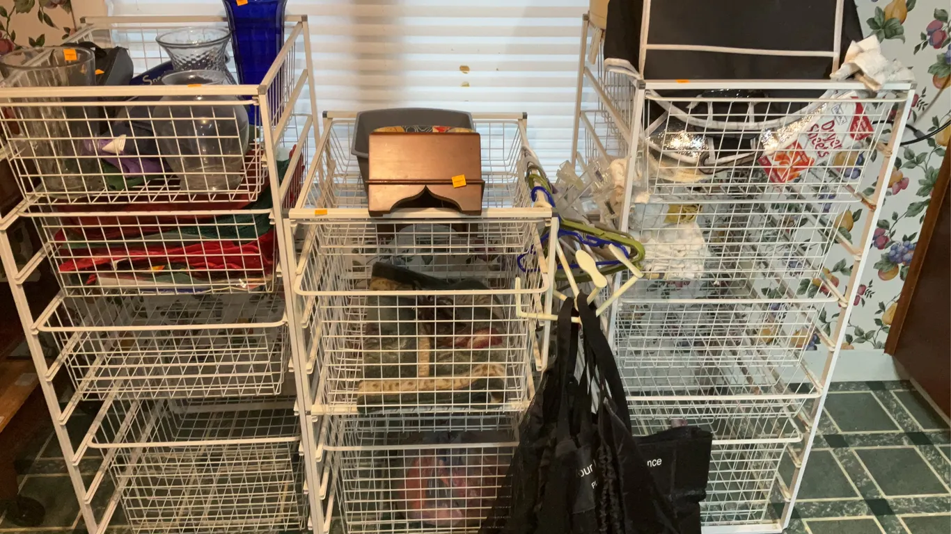 3 Metal Organizer Baskets, Vases, Baskets, Linens