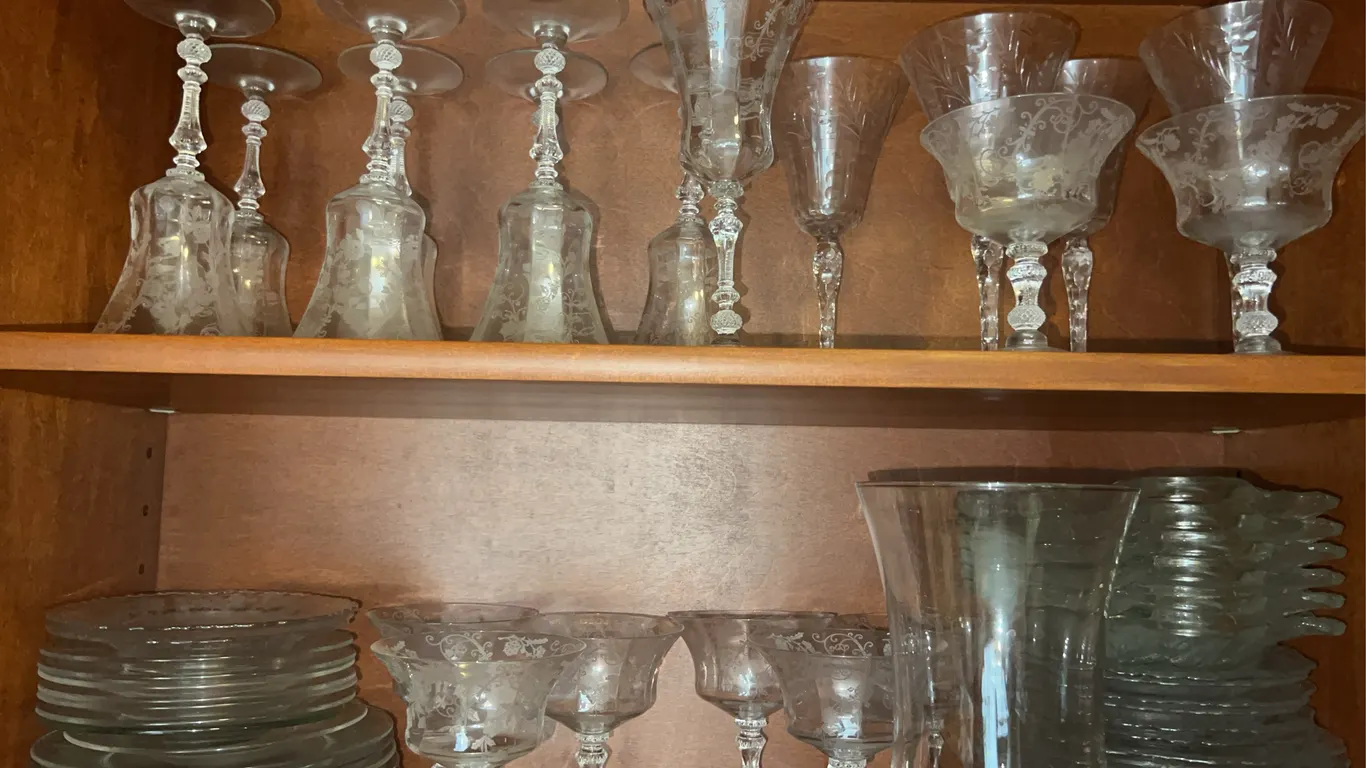 Assorted Chantilly Glassware, Salad Plates