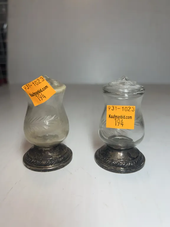 Set of (2) Weighted Sterling/Glass S&P Shakers
