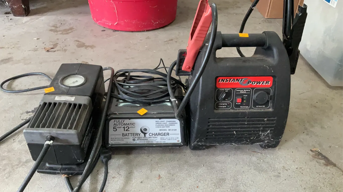 Air Compressor, Battery Charger, Jump Box