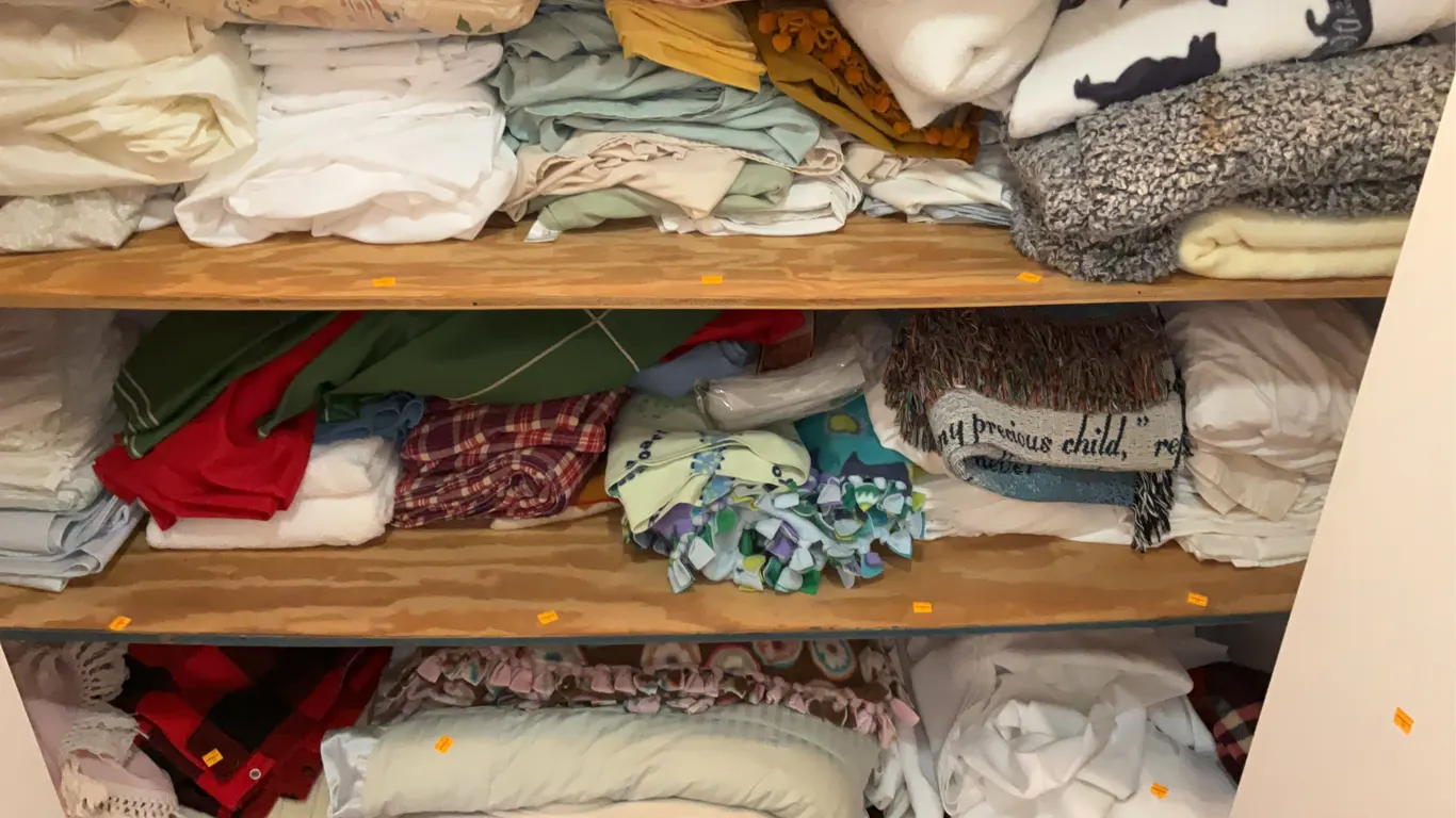 3 Shelves of Linens