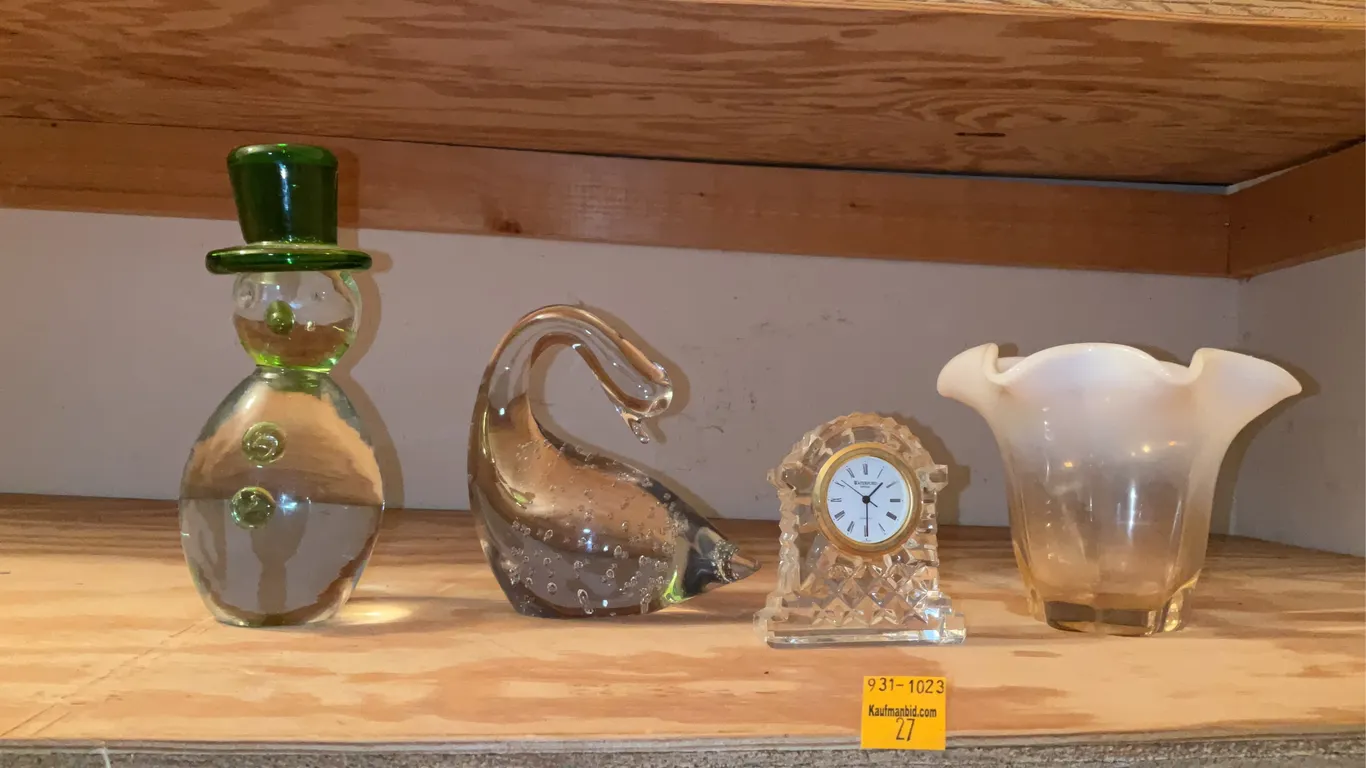 Glass Swan, Glass Desk Clock, Vase, Glass Snowman