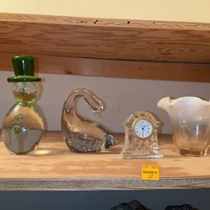 Glass Swan, Glass Desk Clock, Vase, Glass Snowman