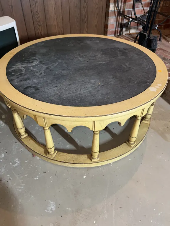 Vintage Round Wooden Coffee Table