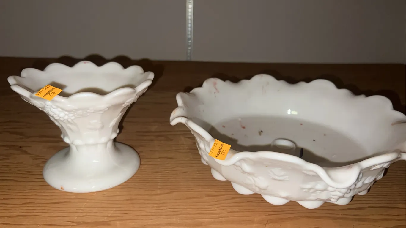 (2) Milkglass Dishes