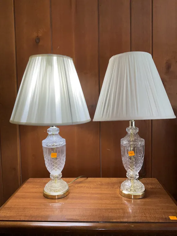 (2) Crystal Glass Table Lamps
