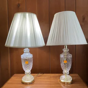 (2) Crystal Glass Table Lamps