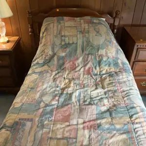 Single Bed with Wooden Headboard