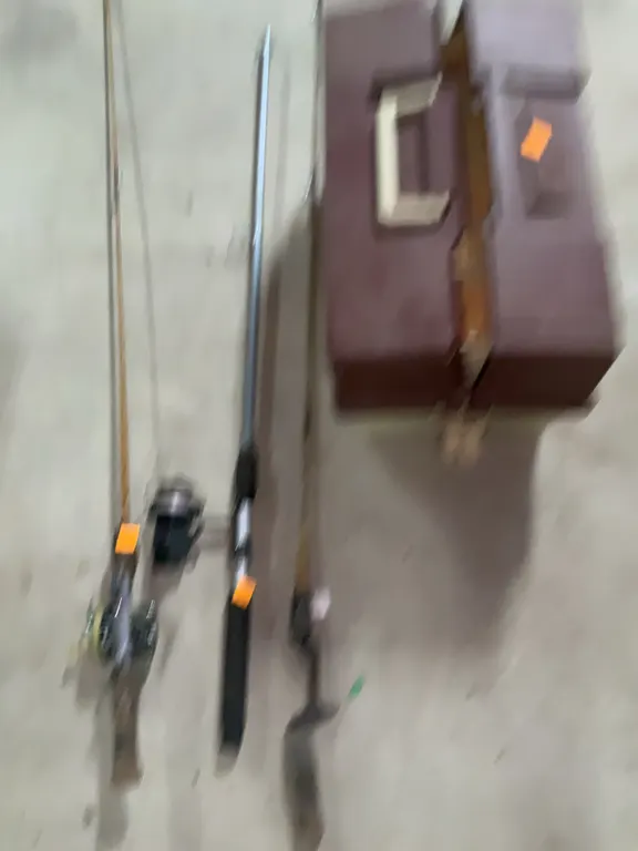 Tackle Box and Contents, Fishing Poles
