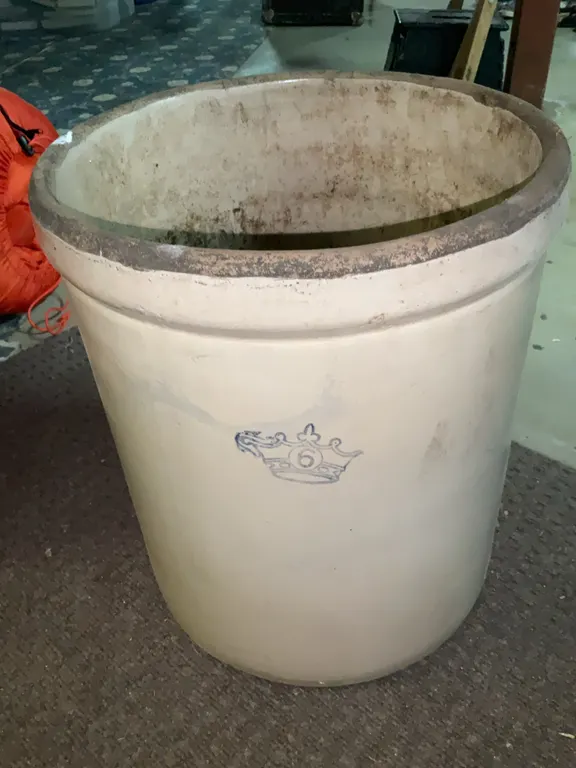 Vintage 6 Gallon Crown Crock