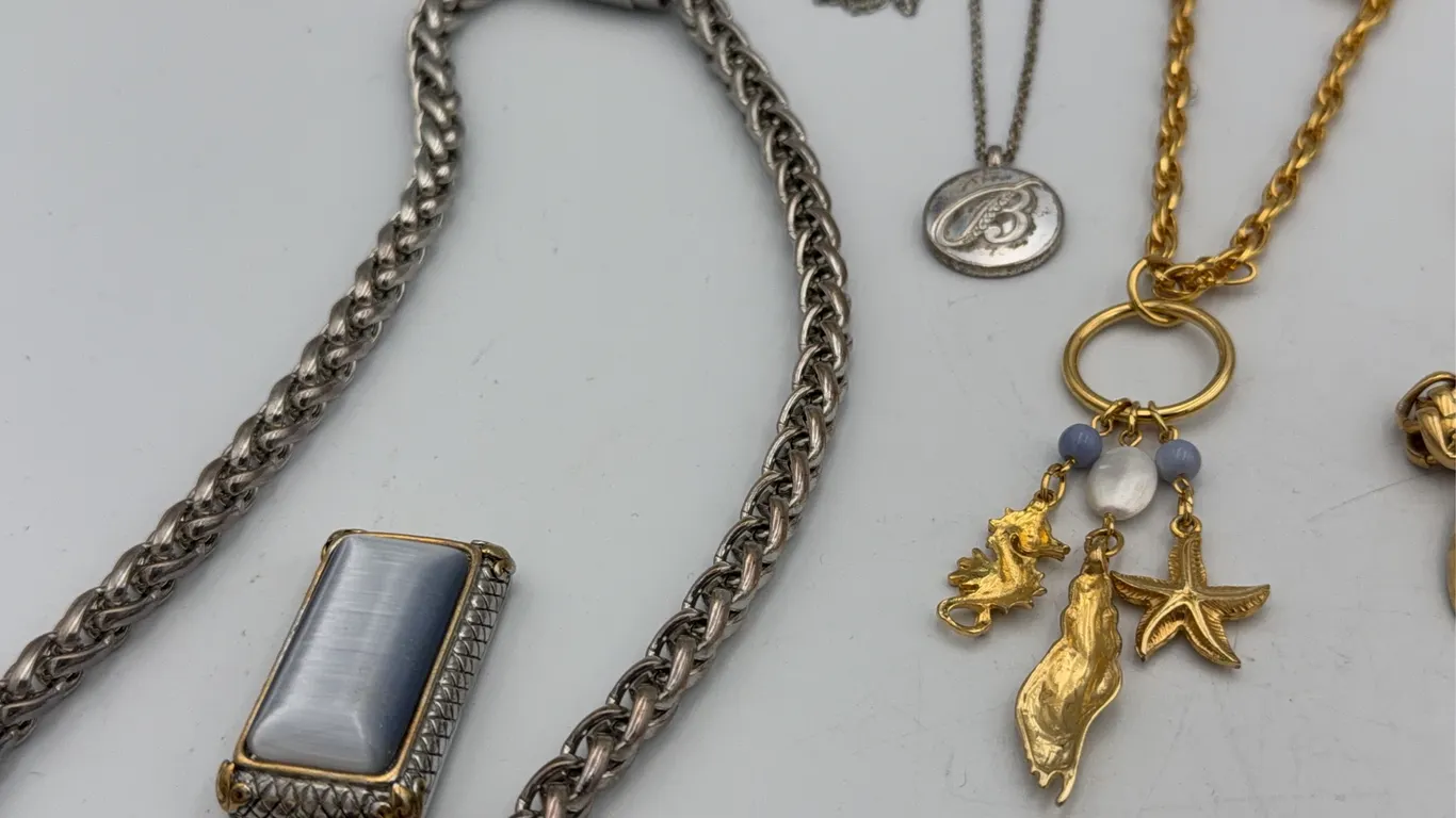 Gold and Silver Tone Pendant Necklaces