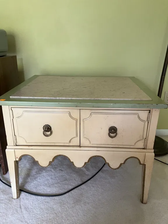 Wooden Nightstand with Granite Top