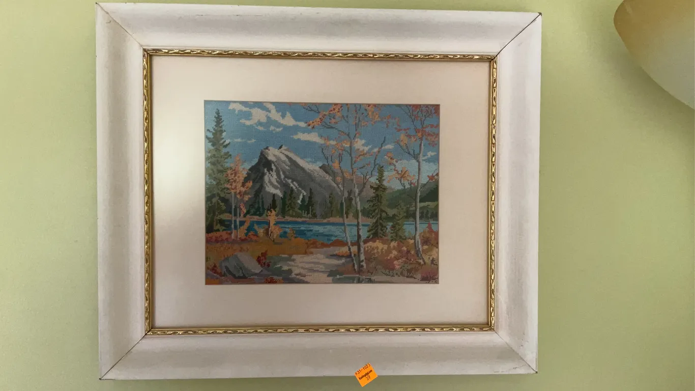 Framed Needlepoint Print