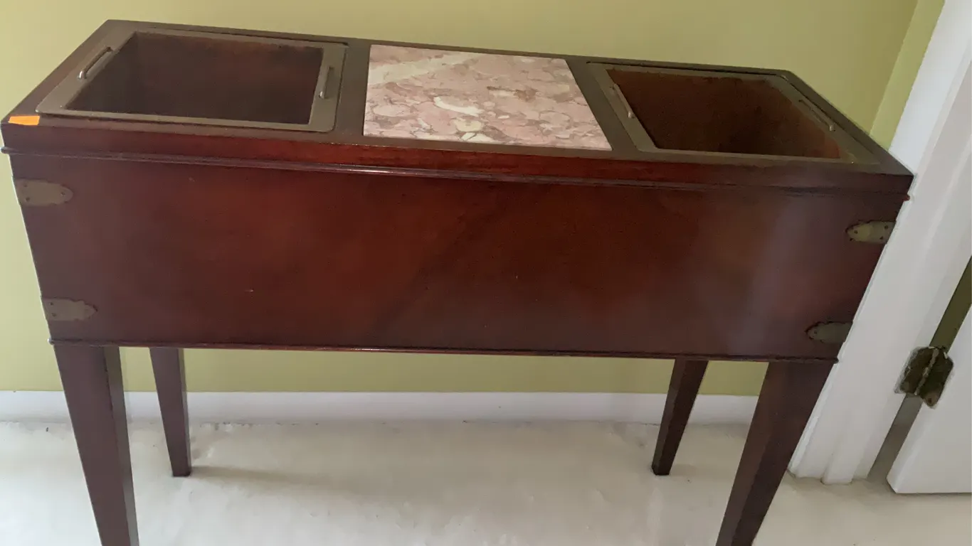 Wooden Console Table With Marble Insert