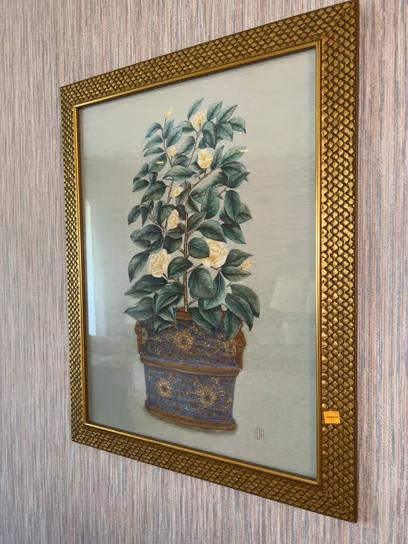 Set of (2) IDA Japanese Plant Framed Prints