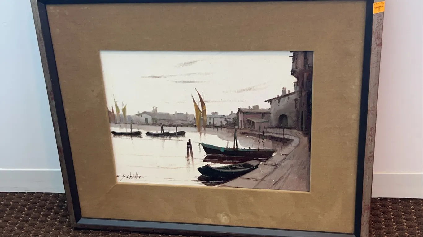 Original Oil Painting by Frederick Schiller, Hungarian Artist