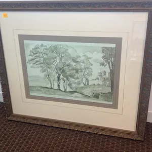 “Italian Countryside IV” Framed Sketched Art