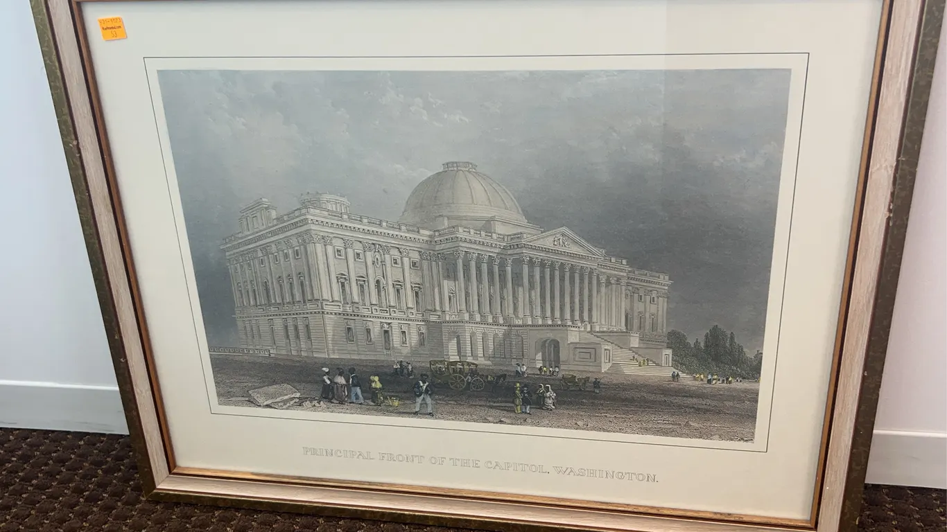 “Principal In Front Of The Capitol Washington” Framed Print