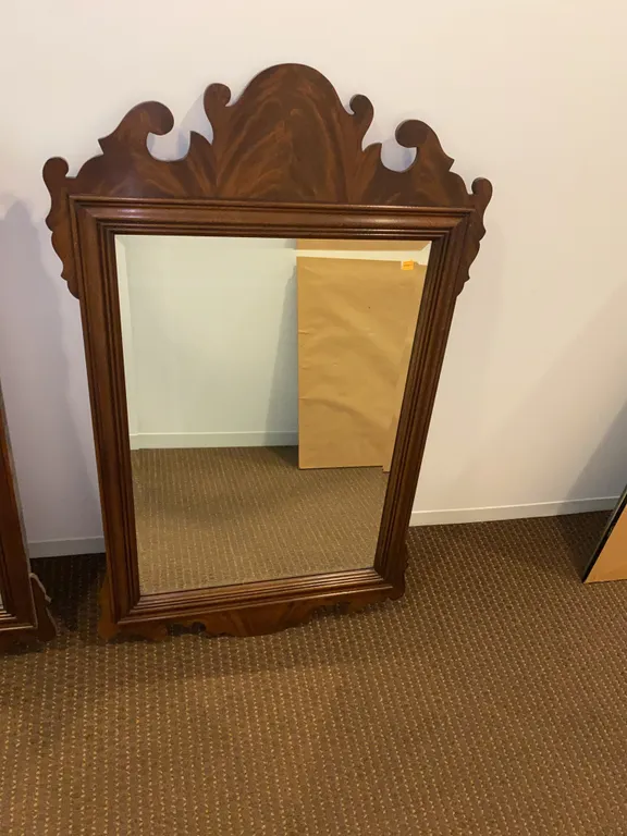 Vintage Chippendale Style Mahogany Wall Mirror