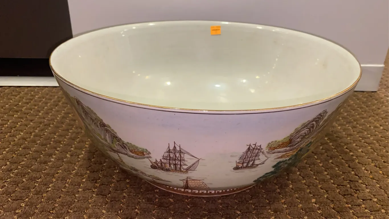 Vintage Hand Painted Asian Style Porcelain Bowl