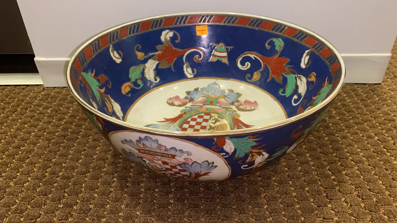 Vintage Asian Style Hand Painted Ceramic Bowl