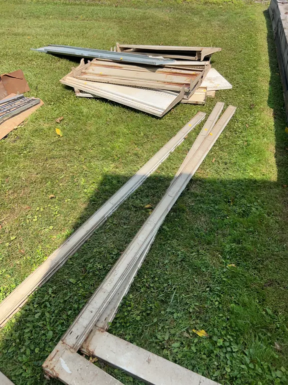 Metal Shelving Unit Taken Apart
