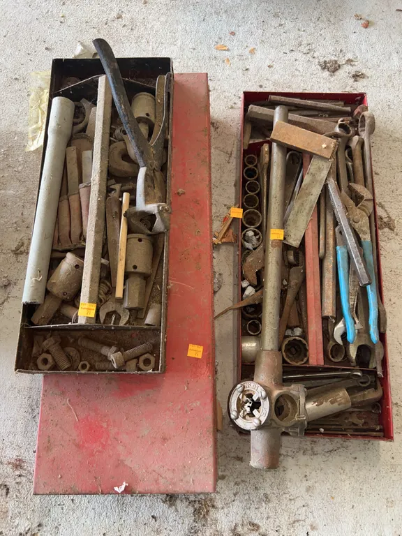 Metal Toolbox and Assorted Tools