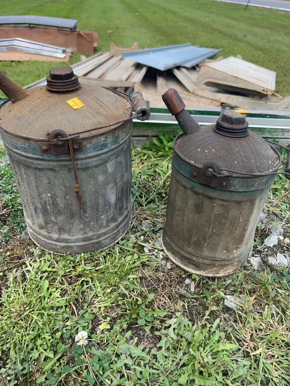 (2) Vintage Metal Gas Cans