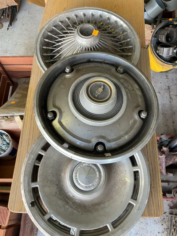 4 Vintage Hubcaps
