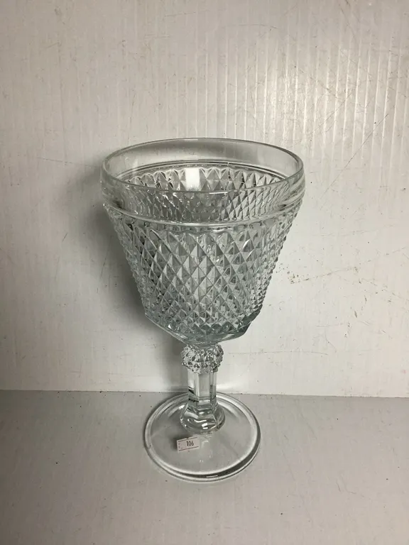 Vintage Indiana Glass Diamond Point Pedestal Candy Dish