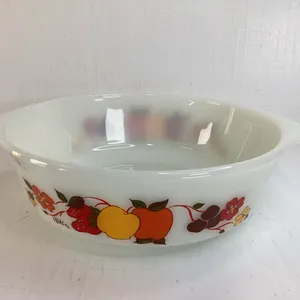 Vintage Anchor Hocking Hindi Milk Glass Casserole Dish